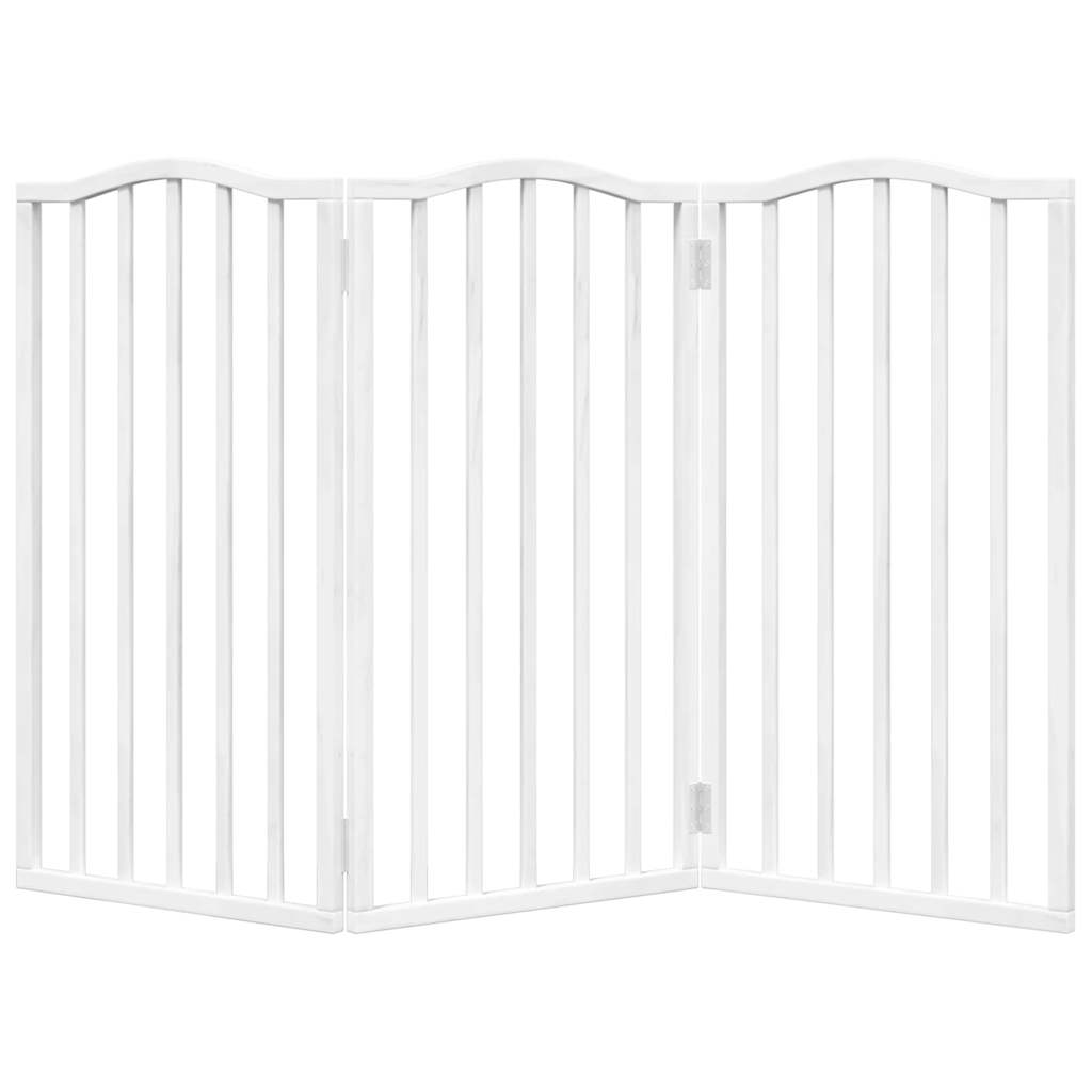 hundelåge 3 paneler 150 cm foldbar poppeltræ hvid