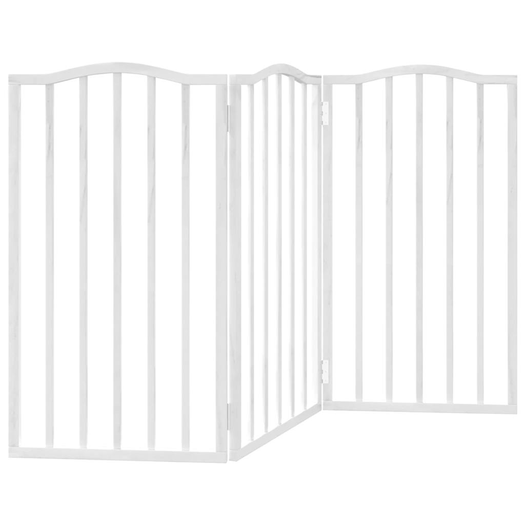 hundelåge 3 paneler 150 cm foldbar poppeltræ hvid