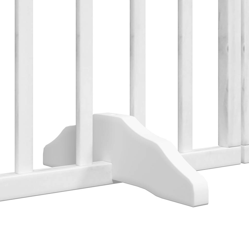 hundelåge med dør 6 paneler 300 cm foldbar poppeltræ hvid