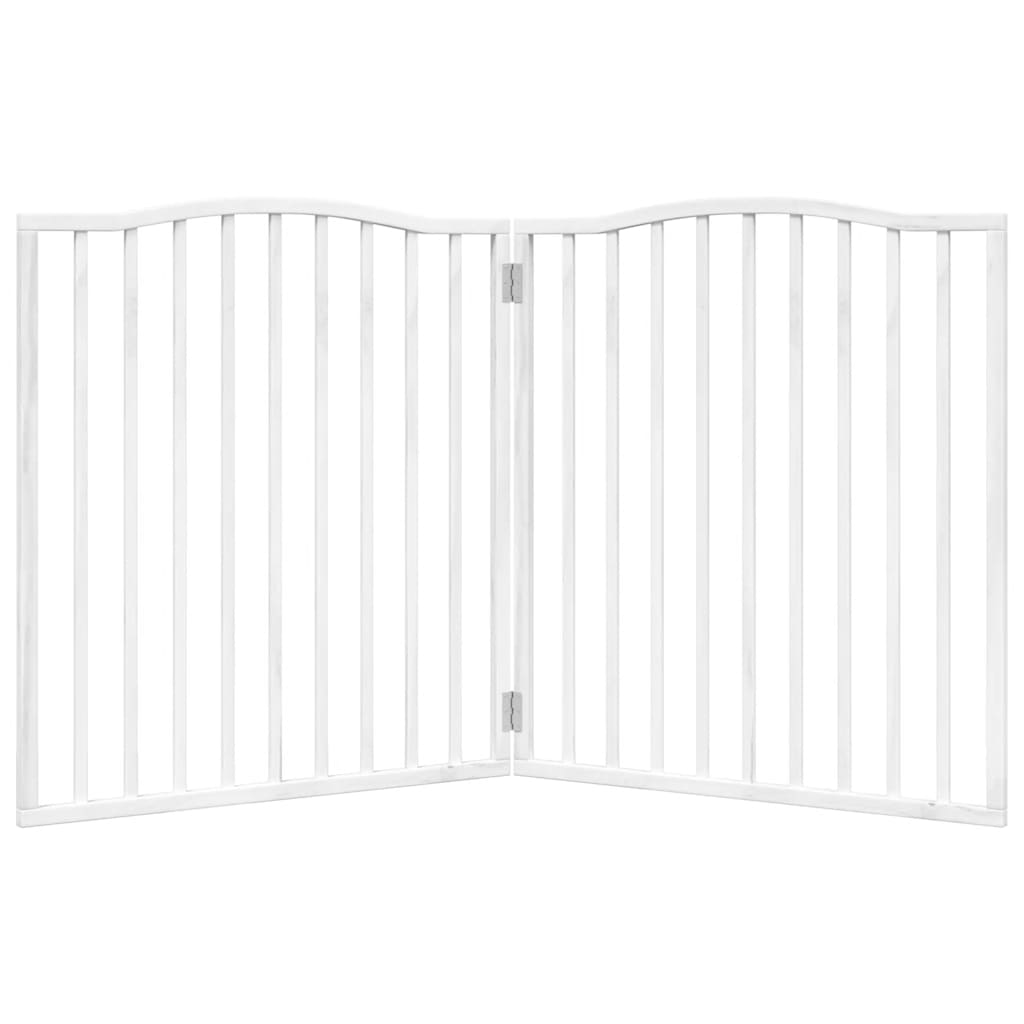 hundelåge 2 paneler 160 cm foldbar poppeltræ hvid