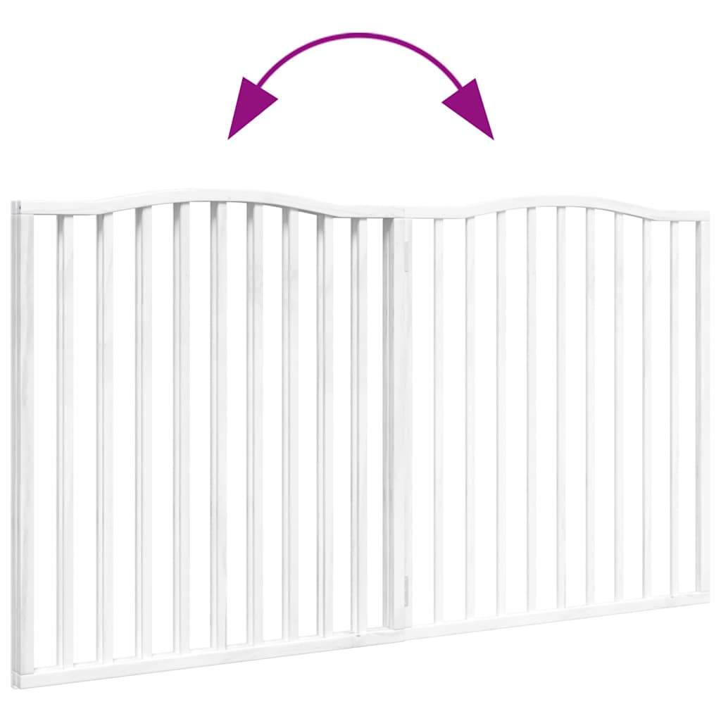 hundelåge 2 paneler 160 cm foldbar poppeltræ hvid