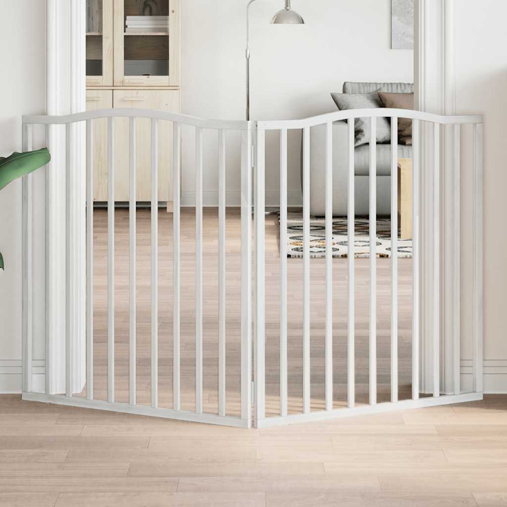 hundelåge 2 paneler 160 cm foldbar poppeltræ hvid