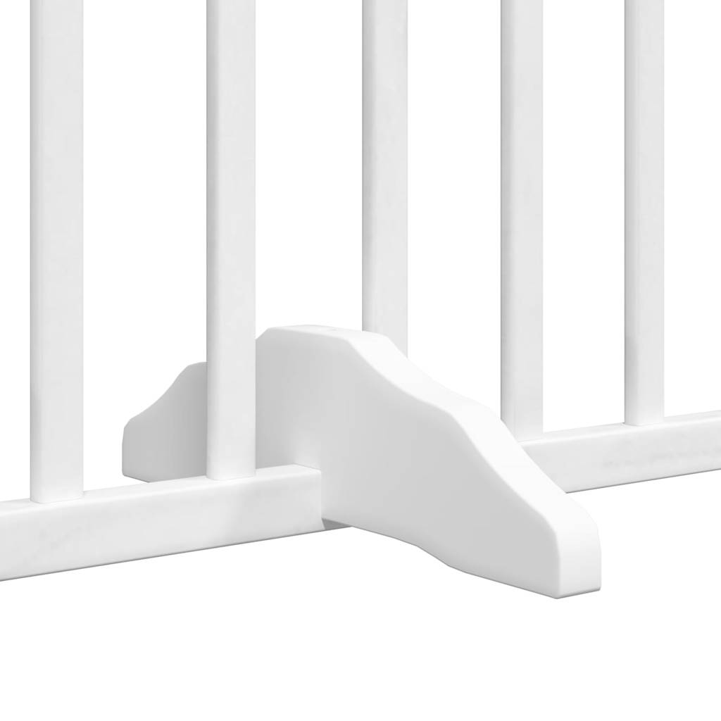 hundelåge med dør 4 paneler 320 cm foldbar poppeltræ hvid
