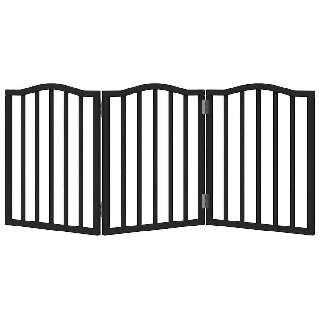 hundelåge 3 paneler 150 cm foldbar poppeltræ sort