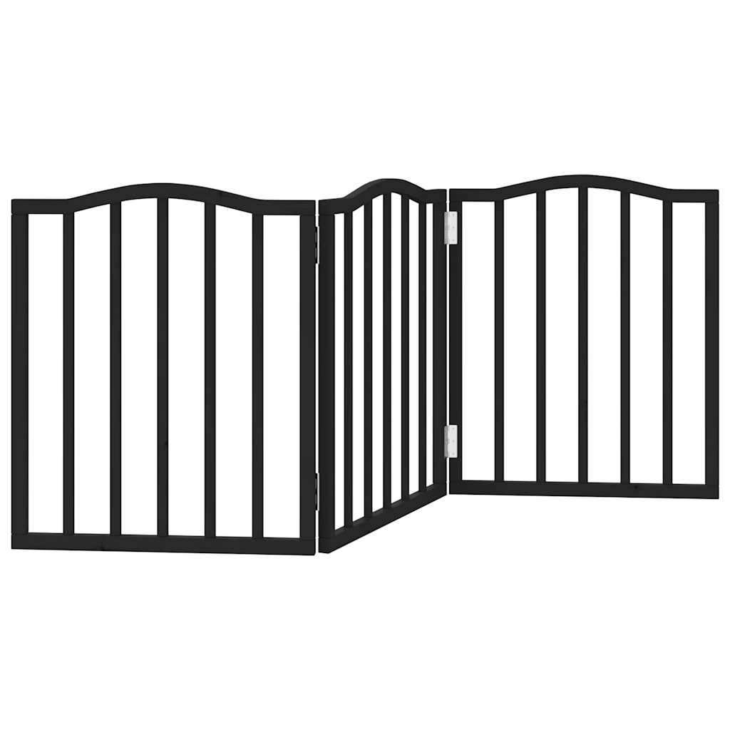 hundelåge 3 paneler 150 cm foldbar poppeltræ sort