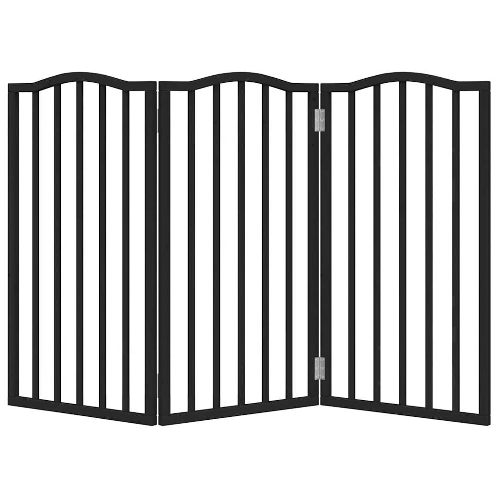 hundelåge 3 paneler 150 cm foldbar poppeltræ sort