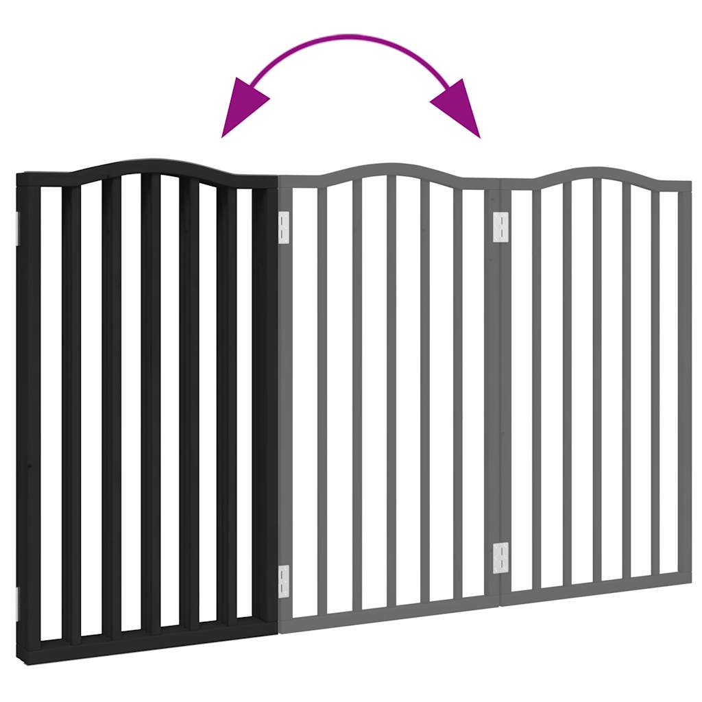 hundelåge 3 paneler 150 cm foldbar poppeltræ sort