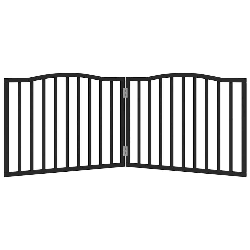 hundelåge 2 paneler 150 cm foldbar poppeltræ sort