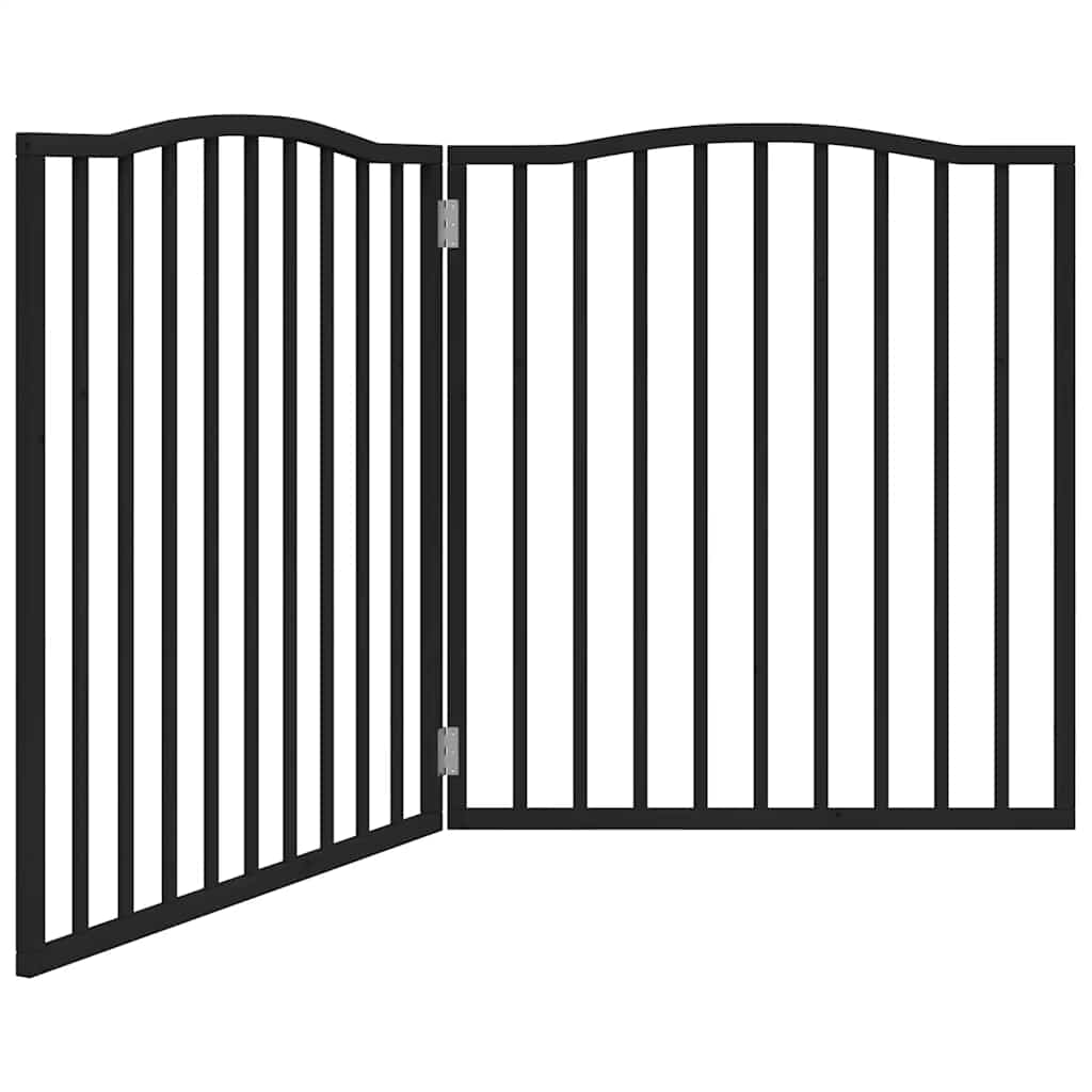 hundelåge 2 paneler 150 cm foldbar poppeltræ sort