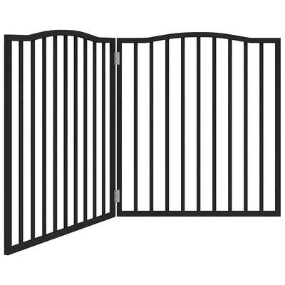 hundelåge 2 paneler 150 cm foldbar poppeltræ sort