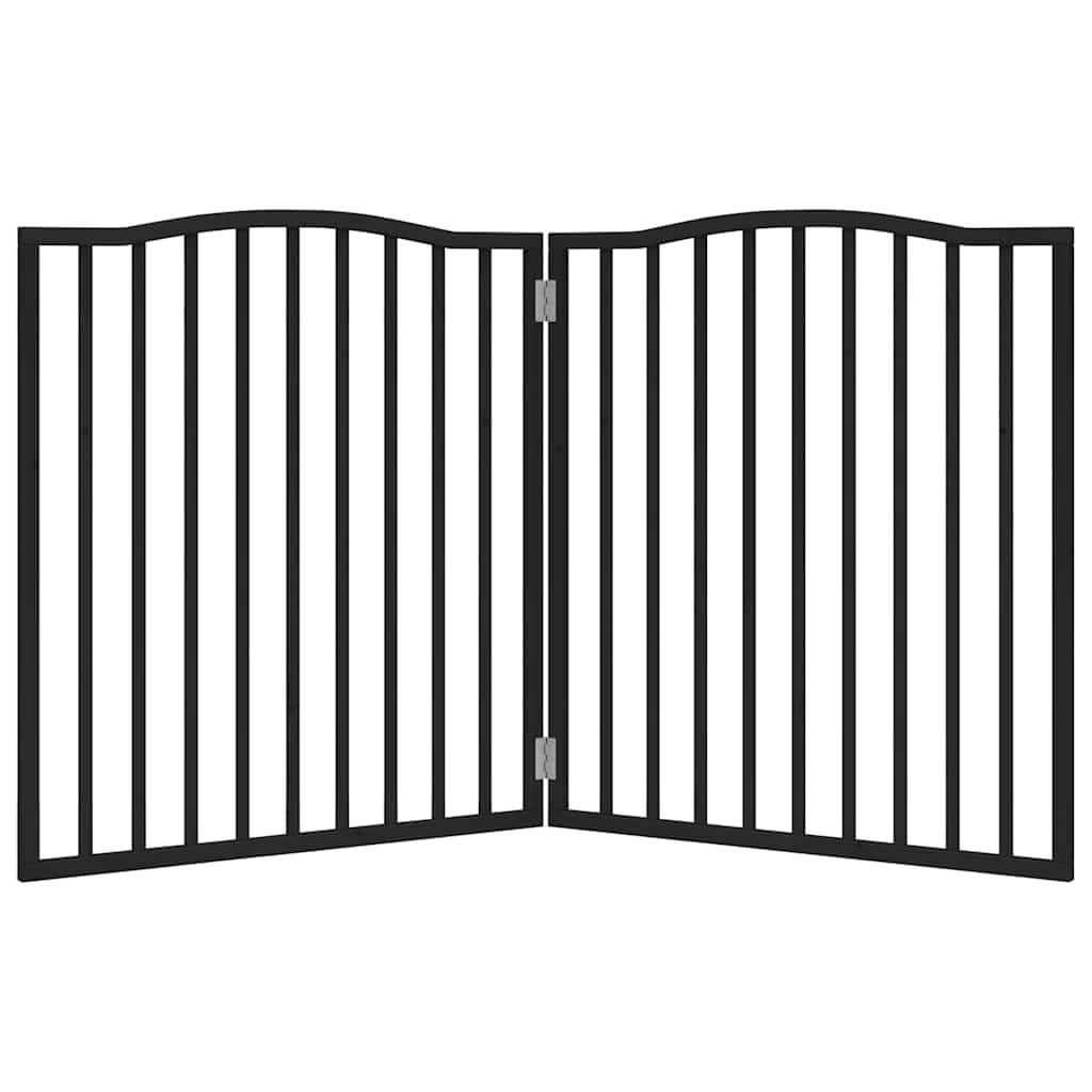hundelåge 2 paneler 150 cm foldbar poppeltræ sort