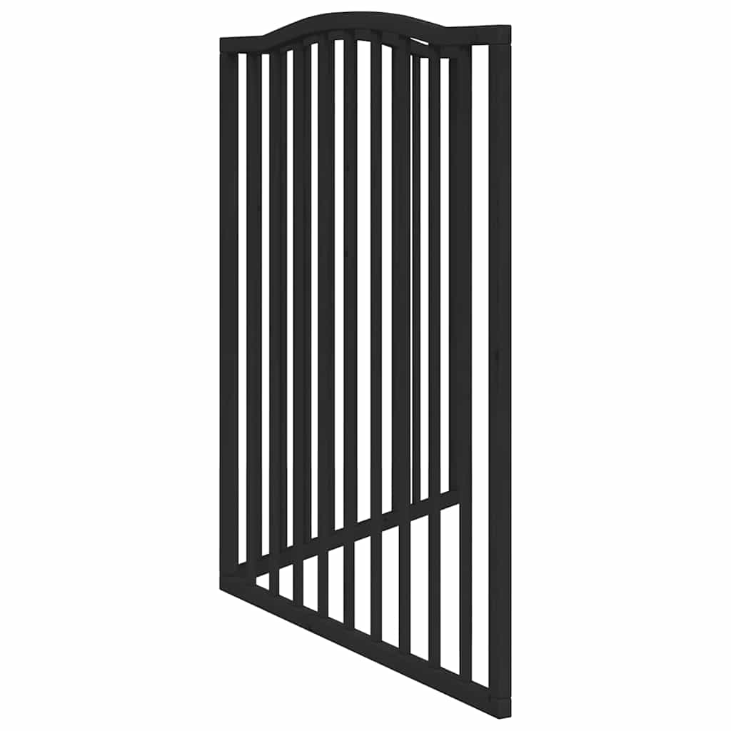 hundelåge 2 paneler 150 cm foldbar poppeltræ sort