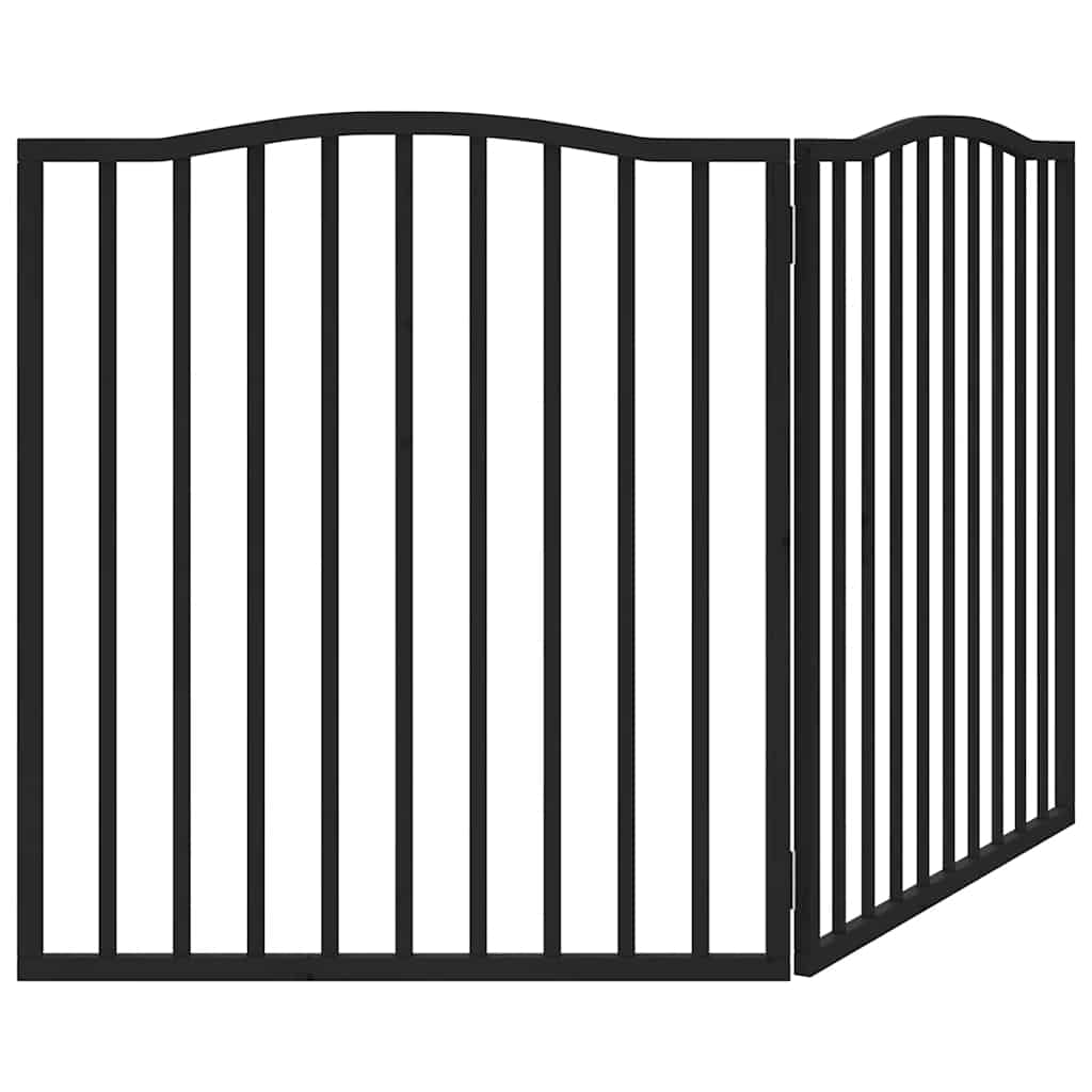 hundelåge 2 paneler 150 cm foldbar poppeltræ sort