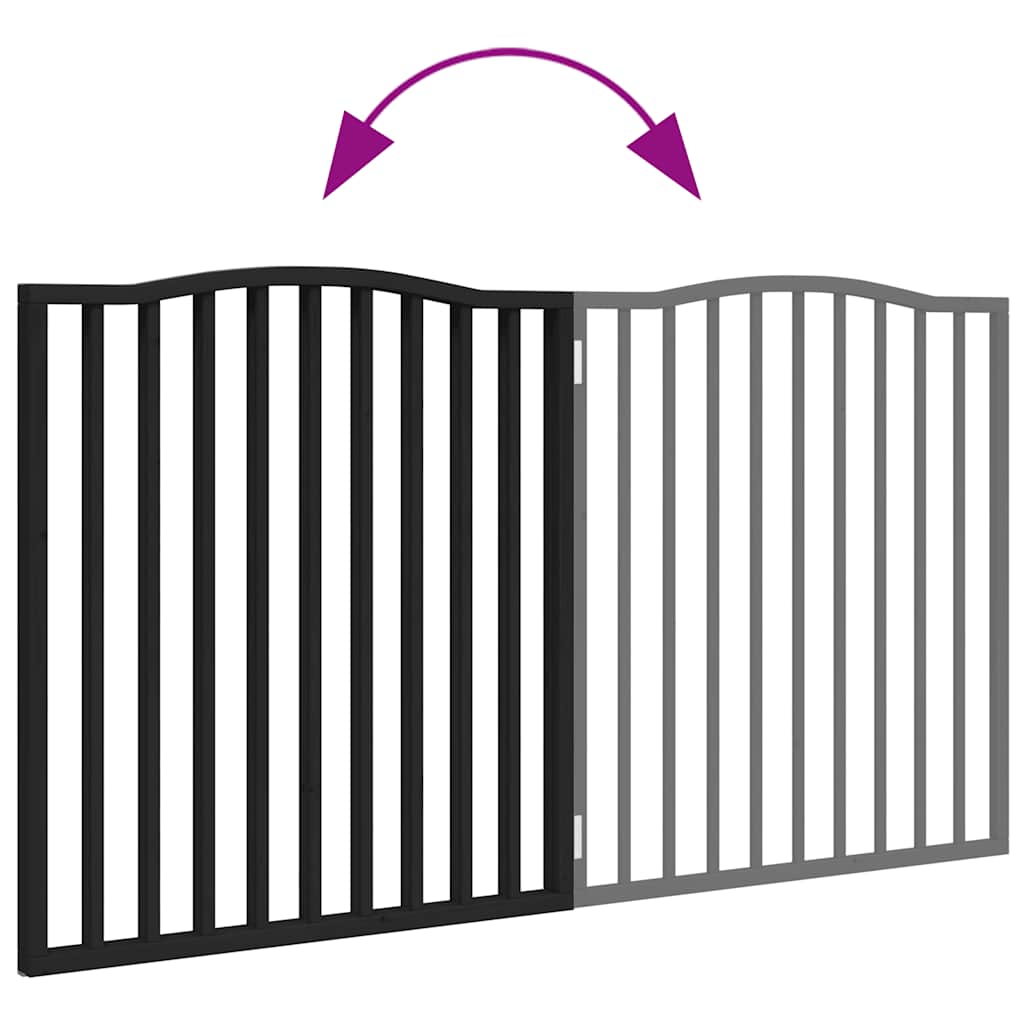 hundelåge 2 paneler 150 cm foldbar poppeltræ sort
