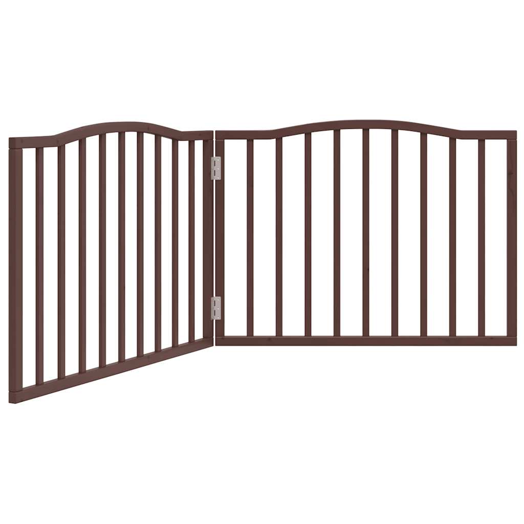 hundelåge 2 paneler 160 cm foldbar poppeltræ brun egetræ