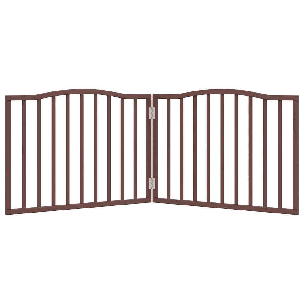 hundelåge 2 paneler 160 cm foldbar poppeltræ brun egetræ