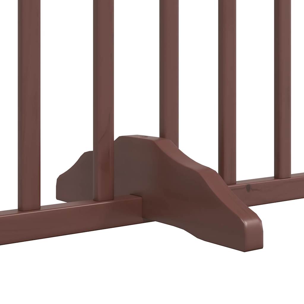 hundelåge med dør 4 paneler 320cm foldbar poppeltræ brun egetræ