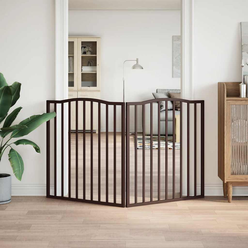 hundelåge 2 paneler 160 cm foldbar poppeltræ brun egetræ
