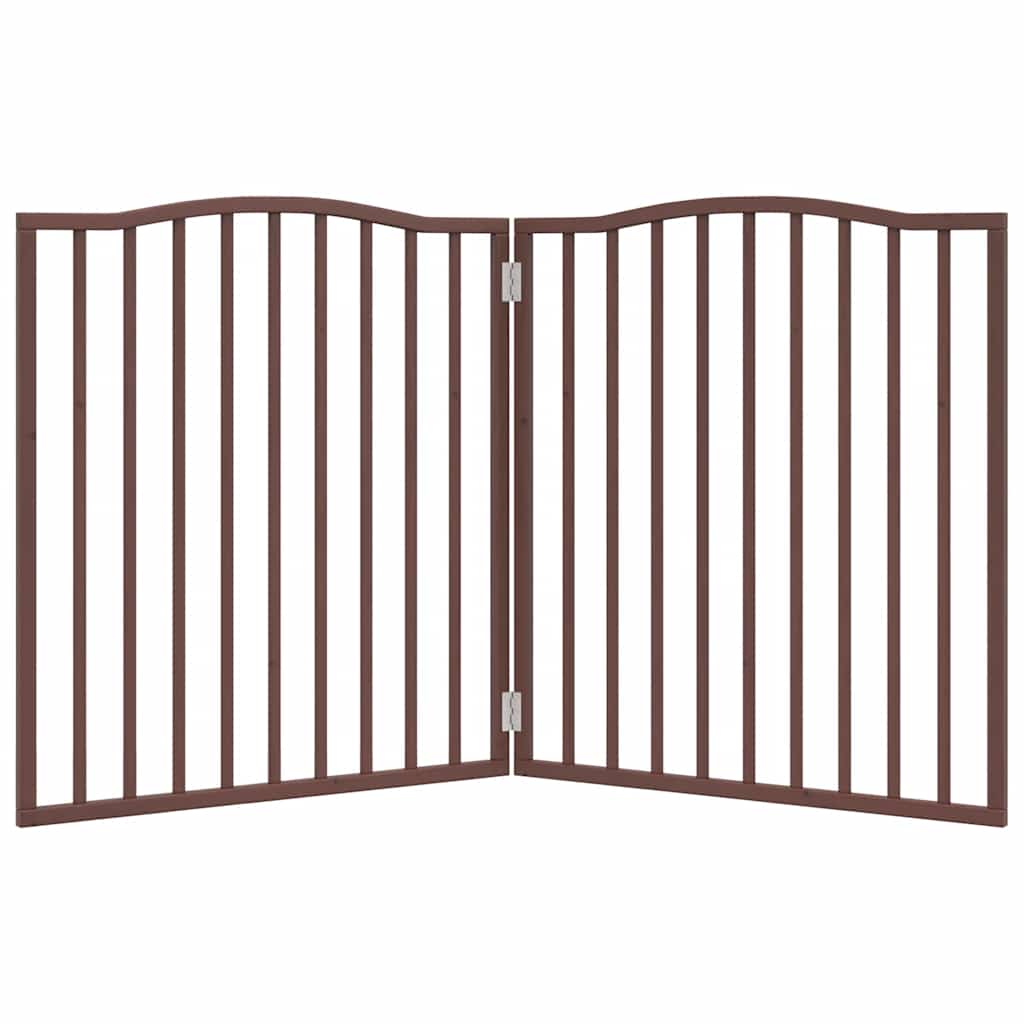 hundelåge 2 paneler 160 cm foldbar poppeltræ brun egetræ