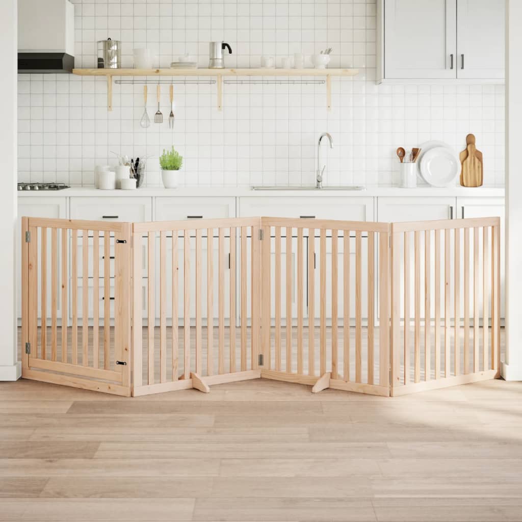 hundelåge med dør 4 paneler 320 cm poppeltræ
