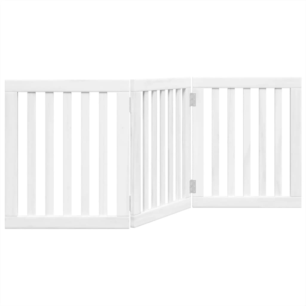 hundelåge 3 paneler 150 cm foldbar poppeltræ hvid