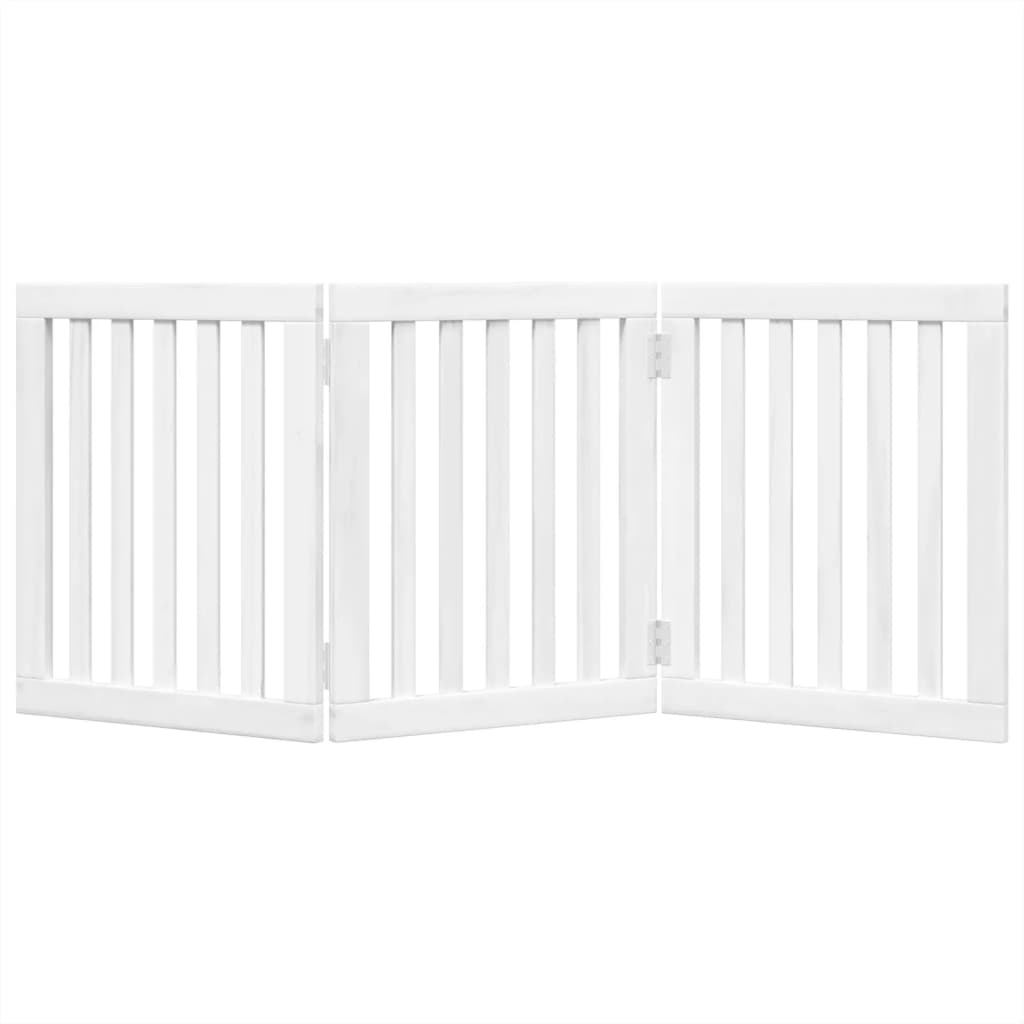 hundelåge 3 paneler 150 cm foldbar poppeltræ hvid