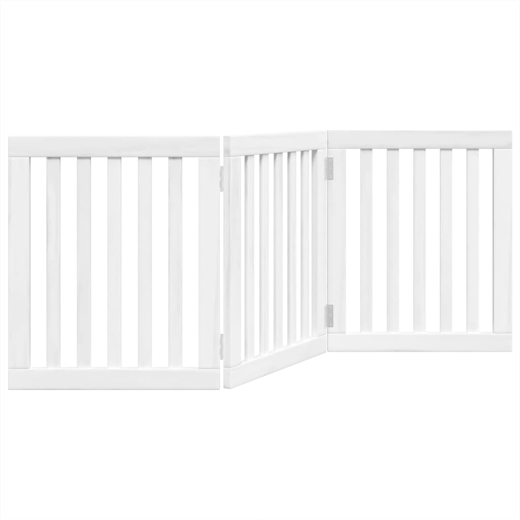 hundelåge 3 paneler 150 cm foldbar poppeltræ hvid