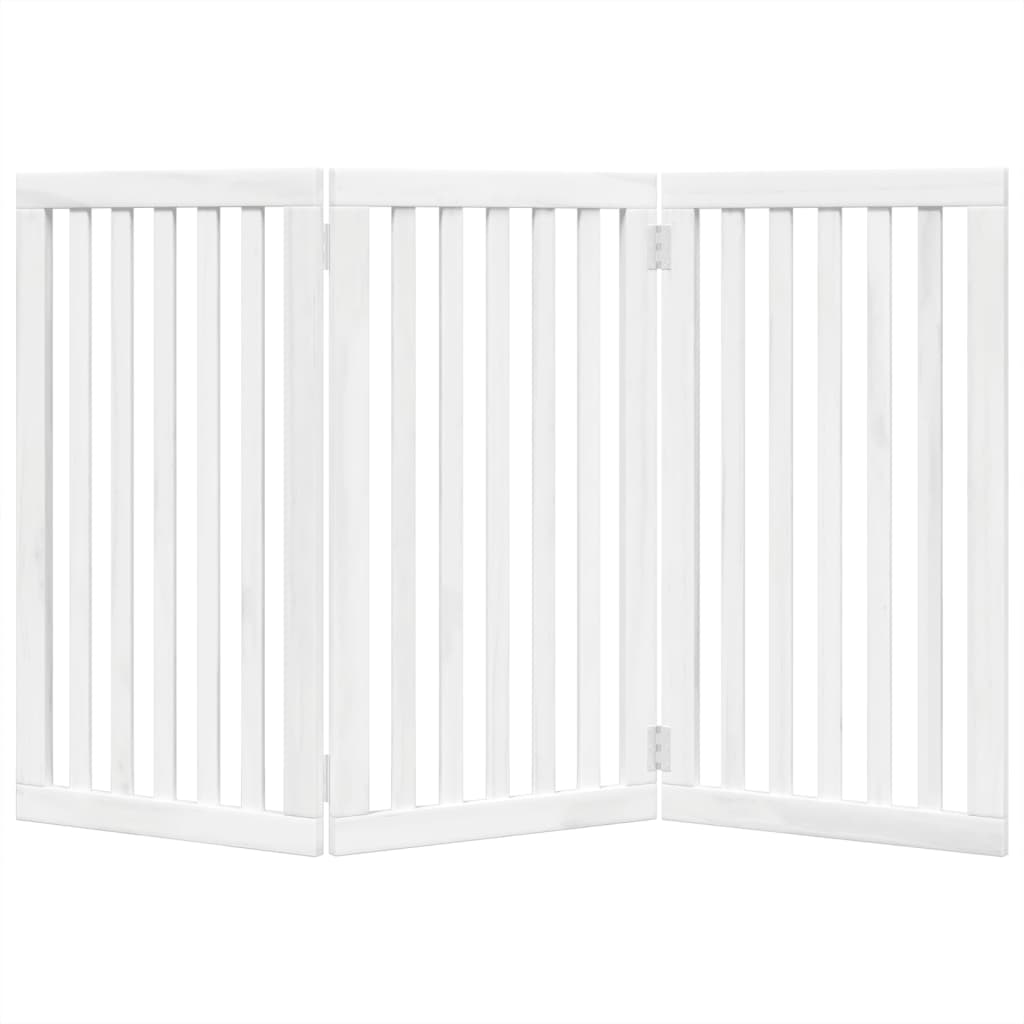 hundelåge 3 paneler 150 cm foldbar poppeltræ hvid