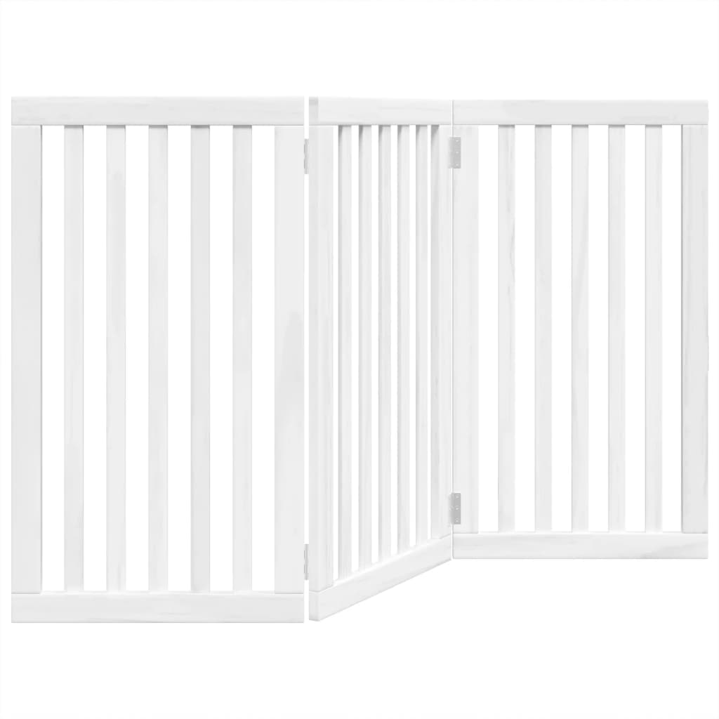hundelåge 3 paneler 150 cm foldbar poppeltræ hvid