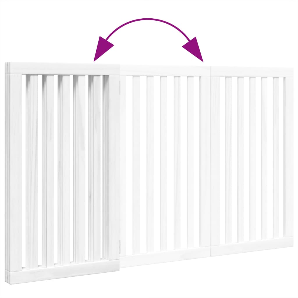 hundelåge 3 paneler 150 cm foldbar poppeltræ hvid