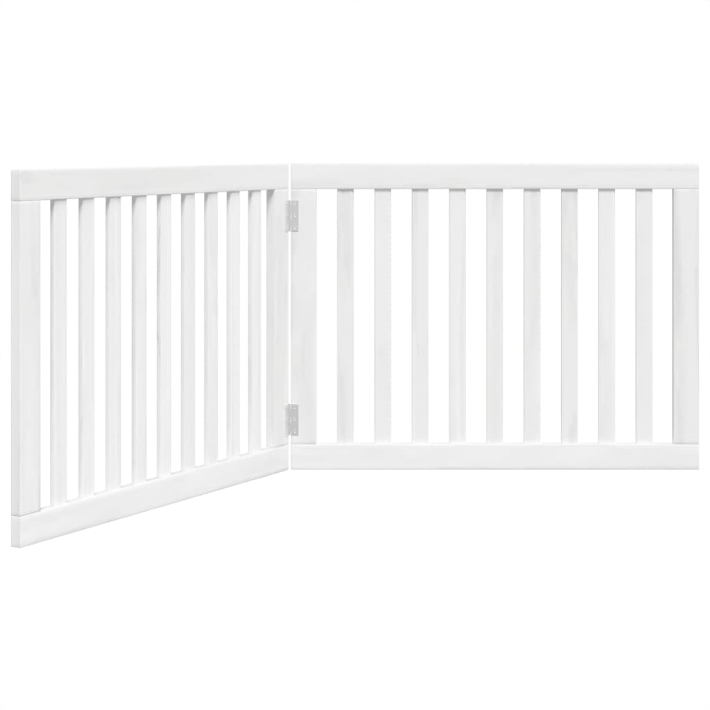 hundelåge 2 paneler 160 cm foldbar poppeltræ hvid