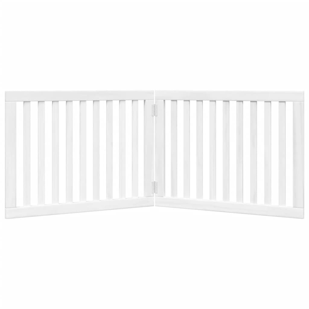 hundelåge 2 paneler 160 cm foldbar poppeltræ hvid