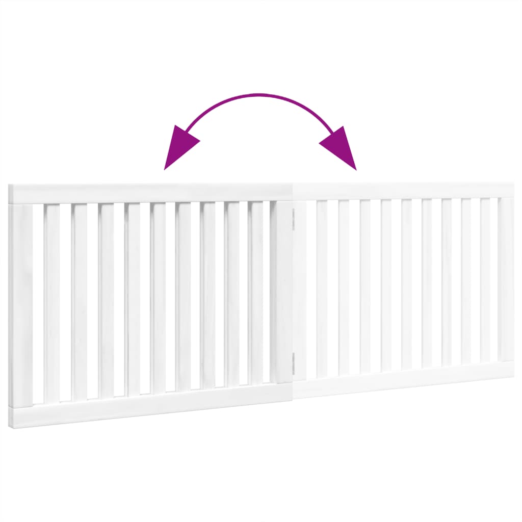 hundelåge 2 paneler 160 cm foldbar poppeltræ hvid