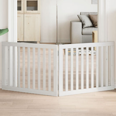 hundelåge 2 paneler 160 cm foldbar poppeltræ hvid