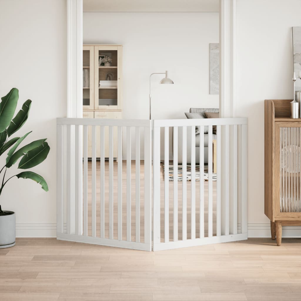 hundelåge 2 paneler 160 cm foldbar poppeltræ hvid