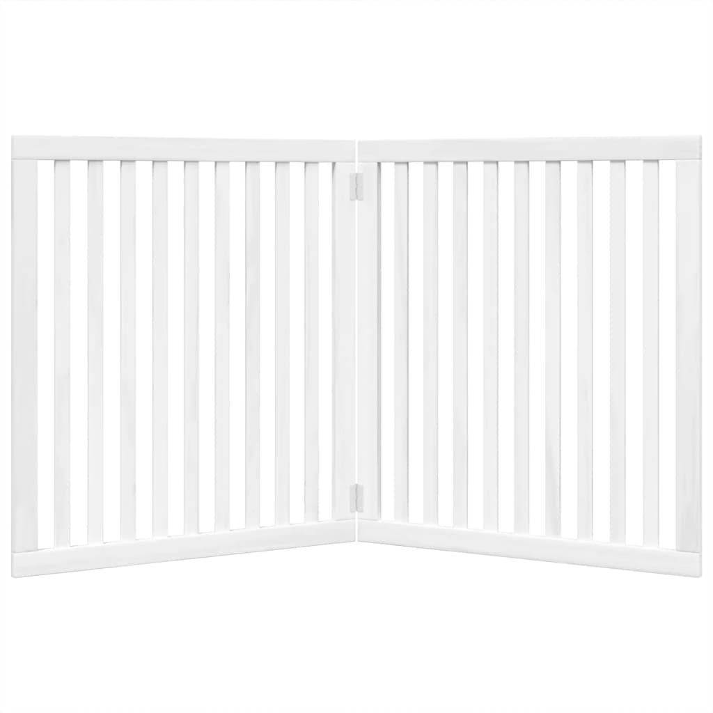 hundelåge 2 paneler 160 cm foldbar poppeltræ hvid