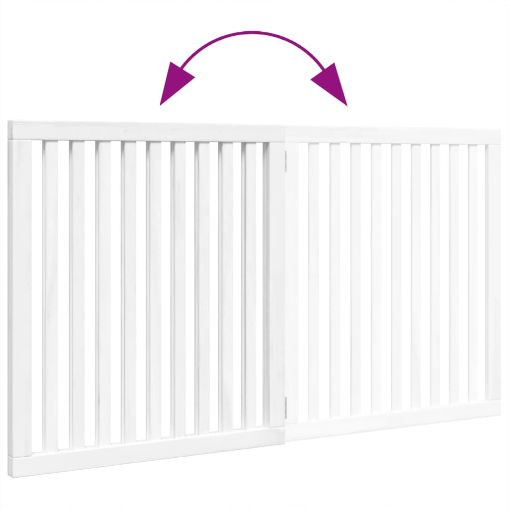 hundelåge 2 paneler 160 cm foldbar poppeltræ hvid