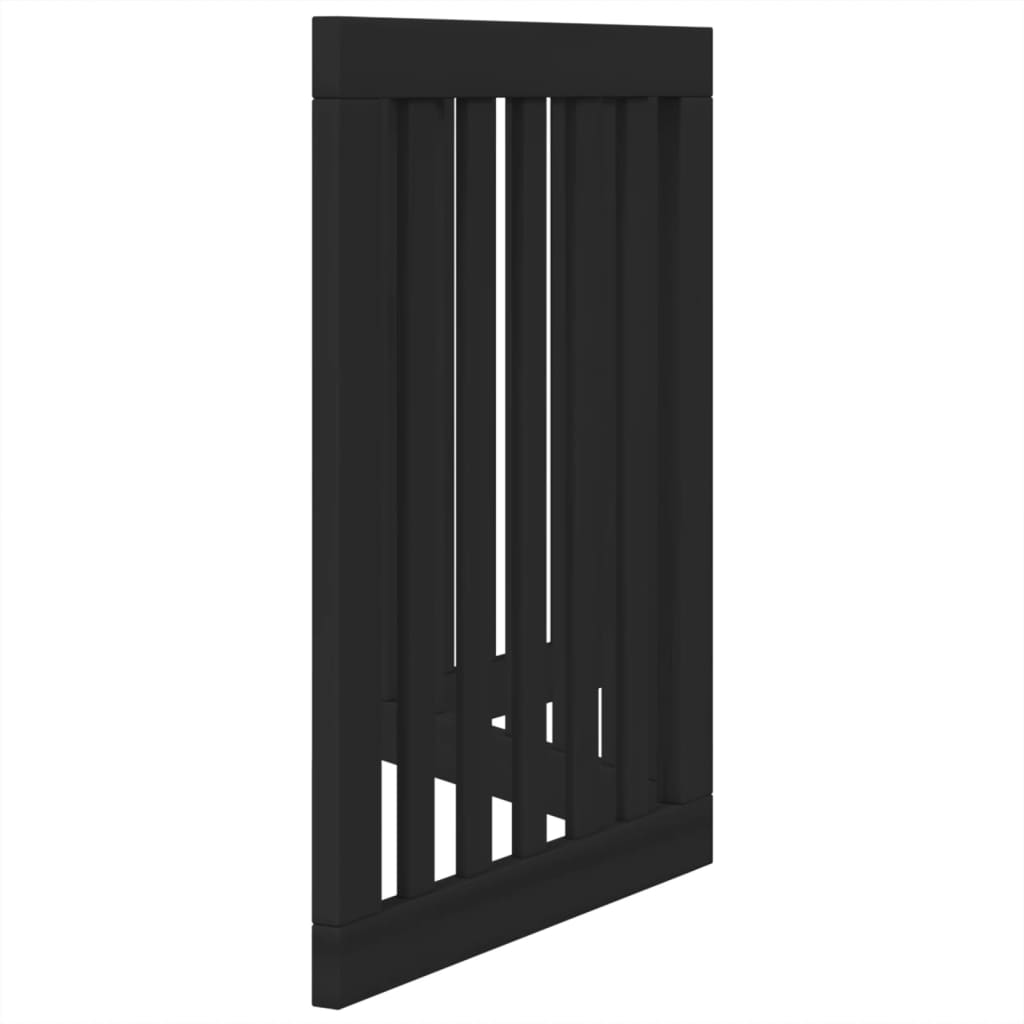 hundelåge 3 paneler 150 cm foldbar poppeltræ sort