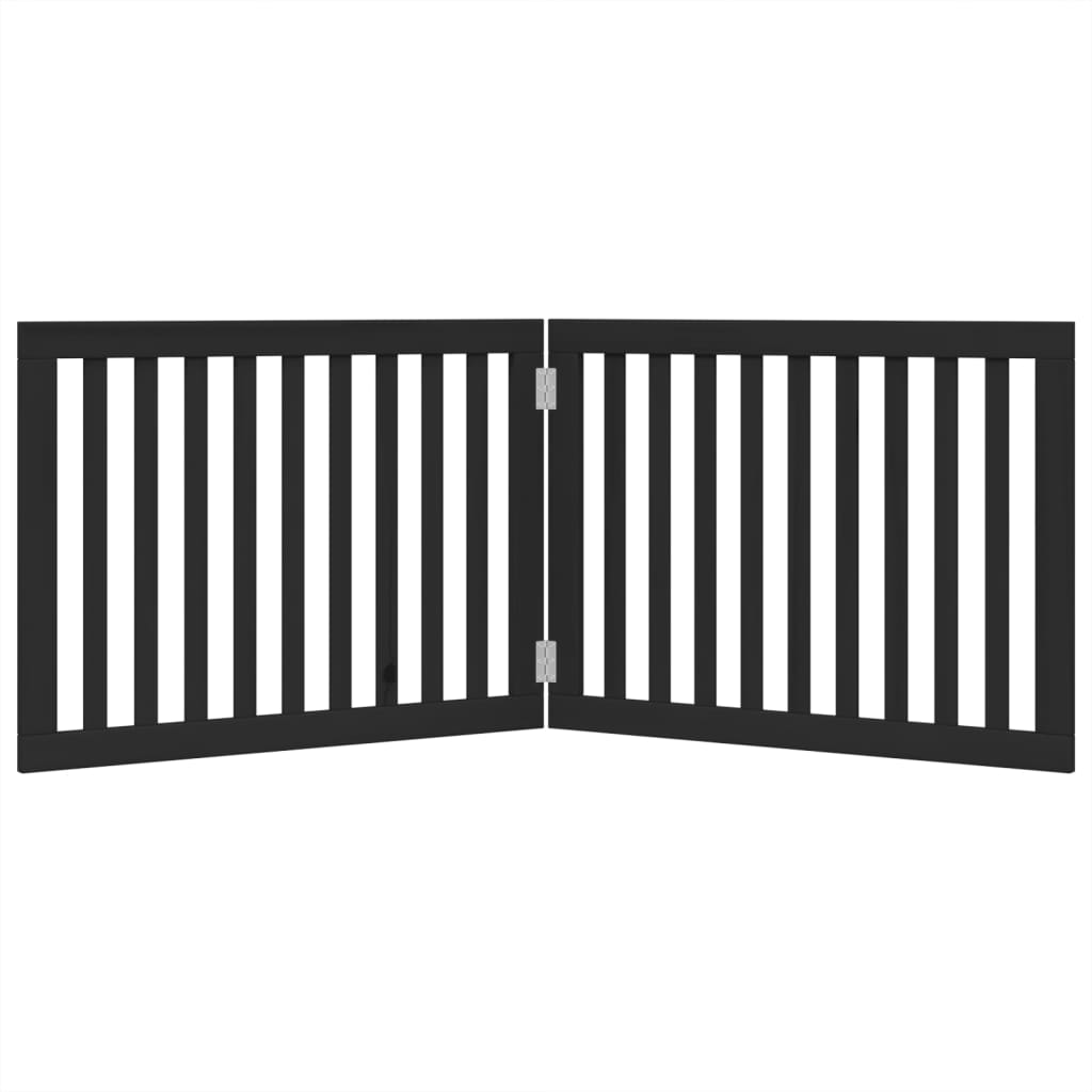 hundelåge 2 paneler 150 cm foldbar poppeltræ sort