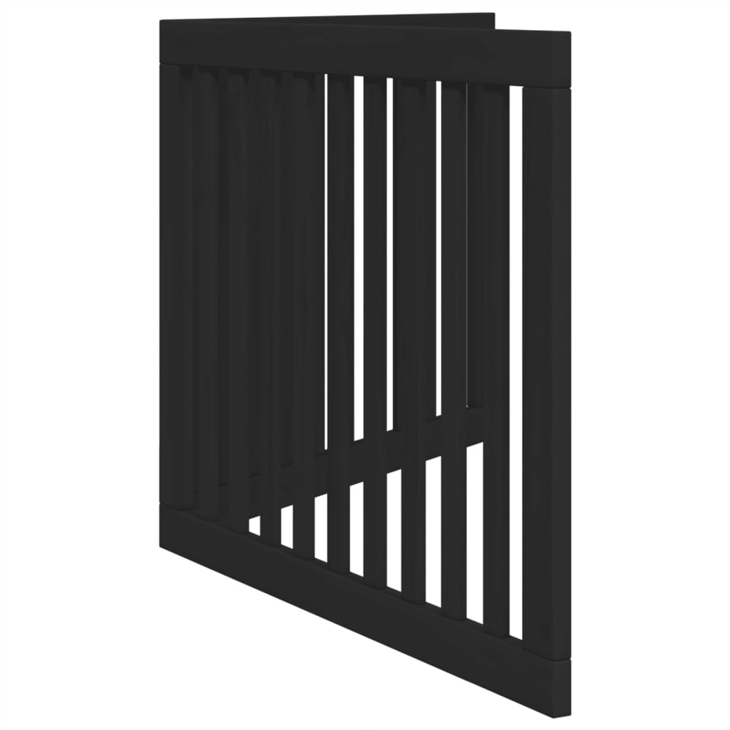 hundelåge 2 paneler 150 cm foldbar poppeltræ sort