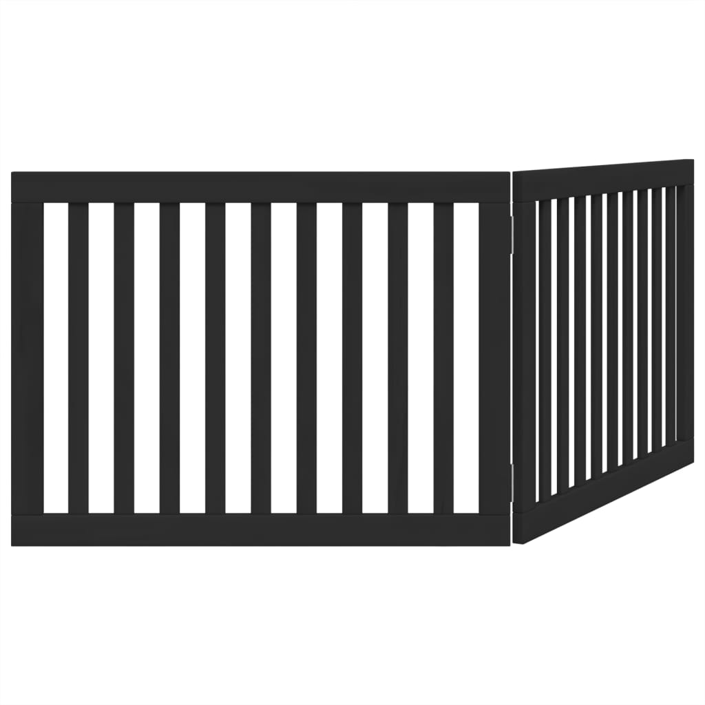 hundelåge 2 paneler 150 cm foldbar poppeltræ sort