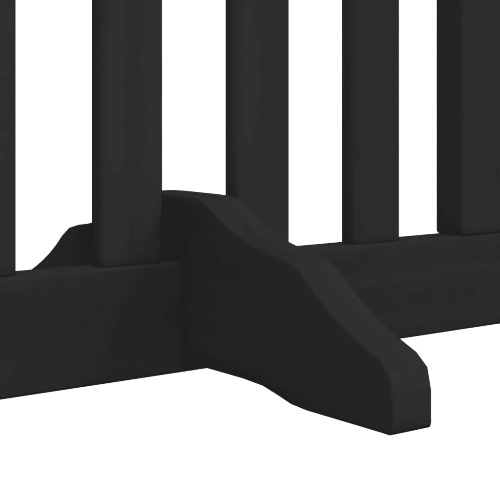 hundelåge med dør 4 paneler 300 cm foldbar poppeltræ sort