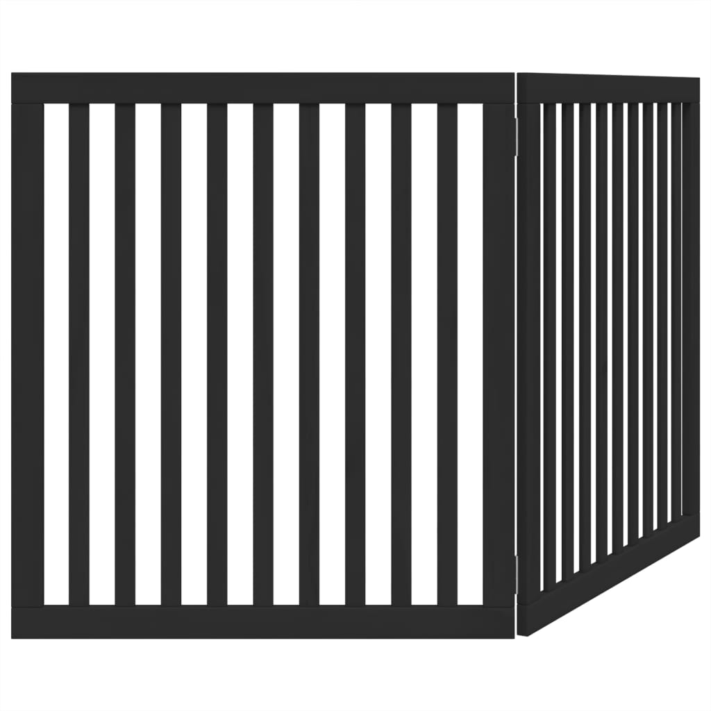 hundelåge 2 paneler 150 cm foldbar poppeltræ sort