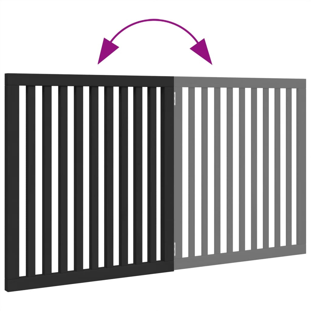 hundelåge 2 paneler 150 cm foldbar poppeltræ sort
