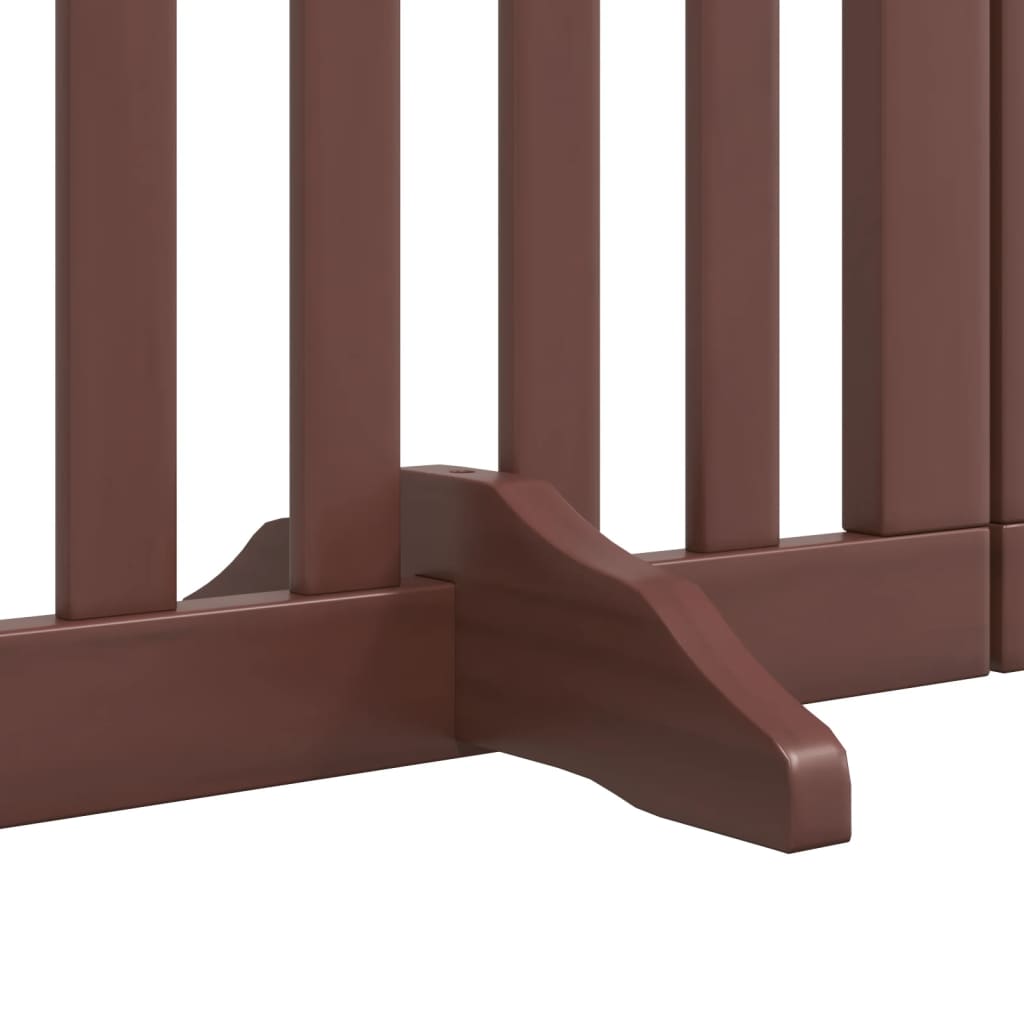 hundelåge med dør 6 paneler 300 cm foldbar poppeltræ brun