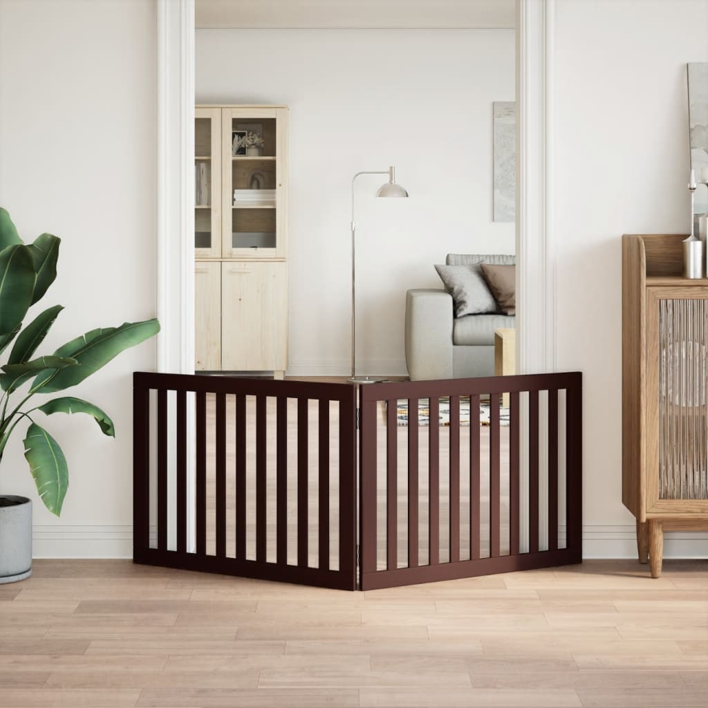 hundelåge 2 paneler 160 cm foldbar poppeltræ brun