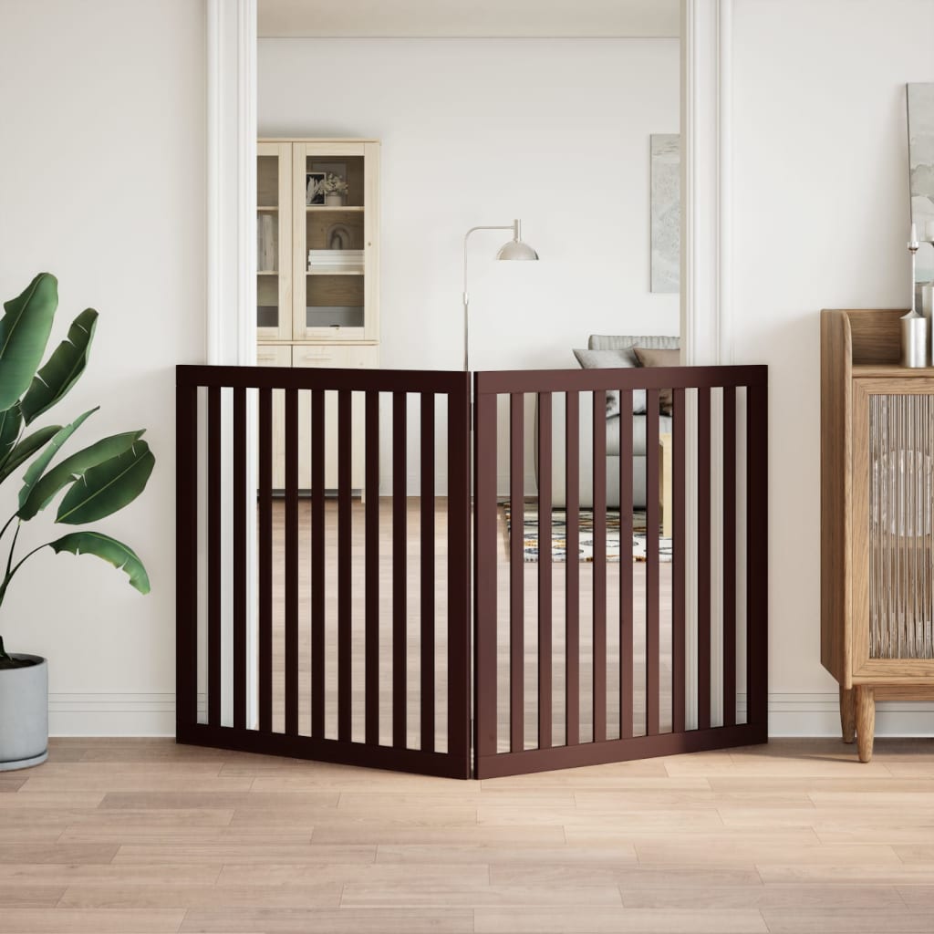 hundelåge 2 paneler 160 cm foldbar poppeltræ brun
