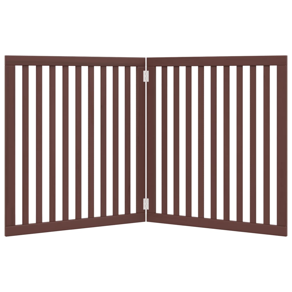 hundelåge 2 paneler 160 cm foldbar poppeltræ brun