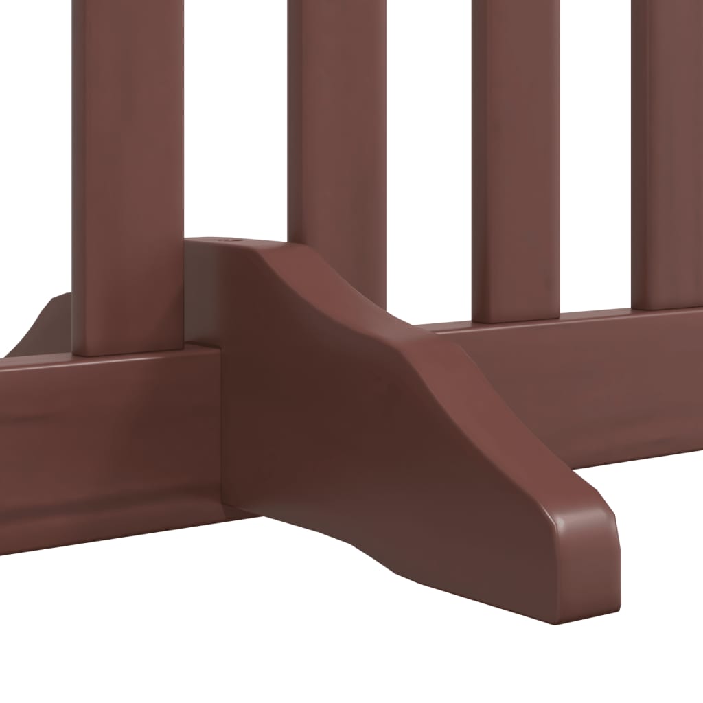 hundelåge med dør 4 paneler 320 cm foldbar poppeltræ brun