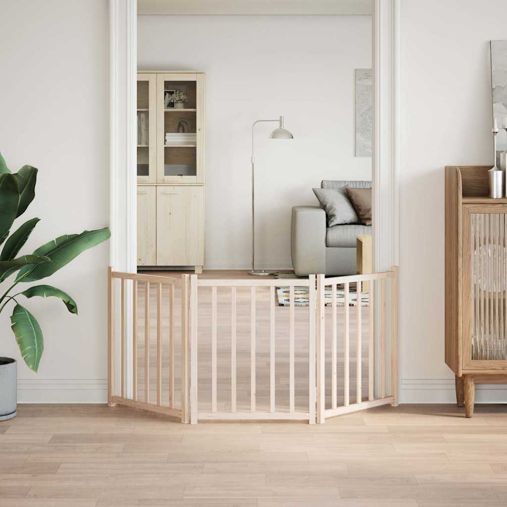 hundelåge 3 paneler 150 cm foldbar massivt gran